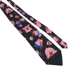 Addiction Men Novelty Necktie Pink Pig Valentines Novelty Work Casual Dad Gift